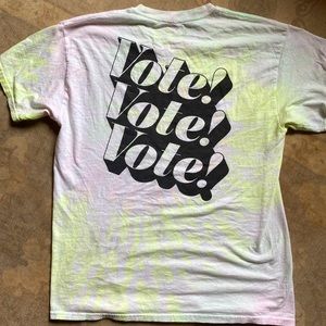 Graphic tee, tie dye, by Crooked Media for Vote Save American campaign